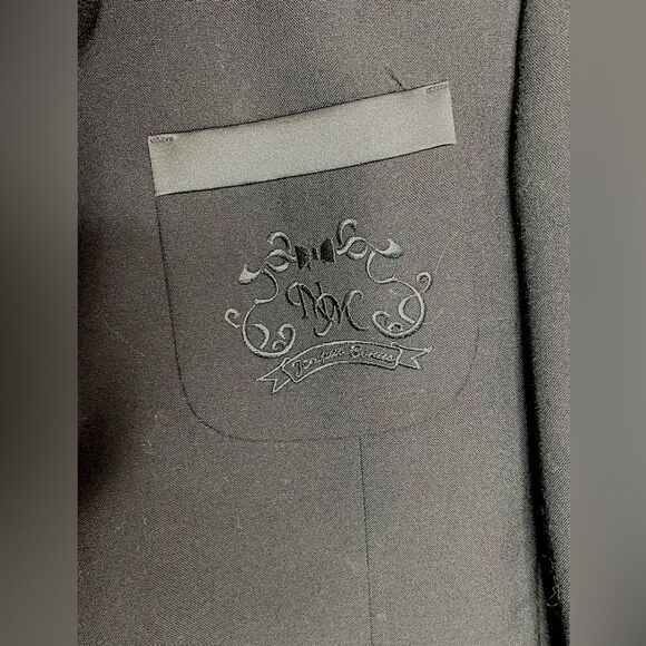 Nicole Miller Vintage Tuxedo Jacket w/ Wedding Themed Lining 40S - Picture 3 of 9
